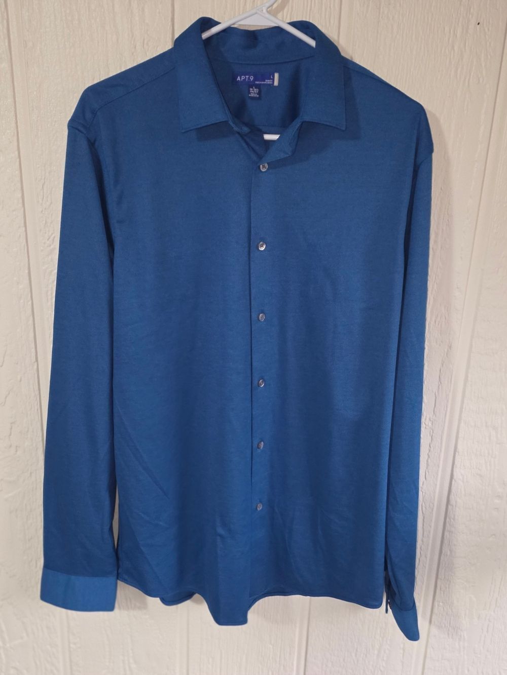 Apt. 9 Men's Long-Sleeve Royal Blue Polo Shirt, Size Large